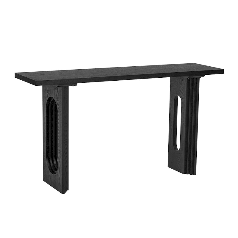 Console Table with Fluted U-Shaped Legs Wood Top Entryway Sofa Table