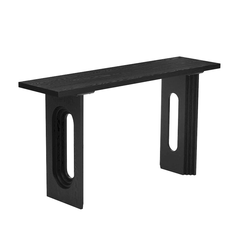 Console Table with Fluted U-Shaped Legs Wood Top Entryway Sofa Table