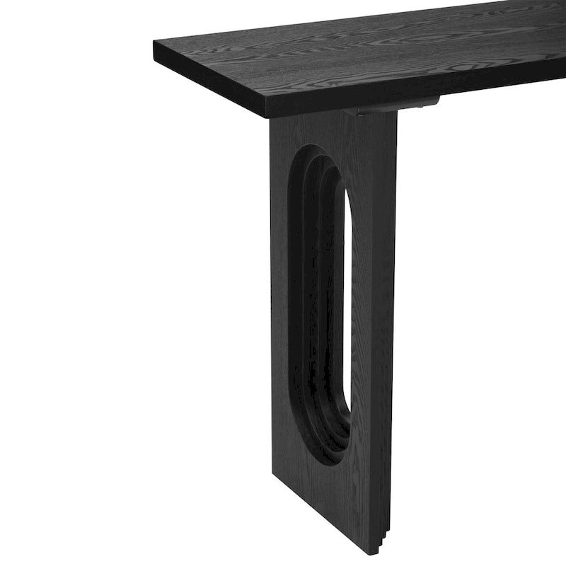Console Table with Fluted U-Shaped Legs Wood Top Entryway Sofa Table