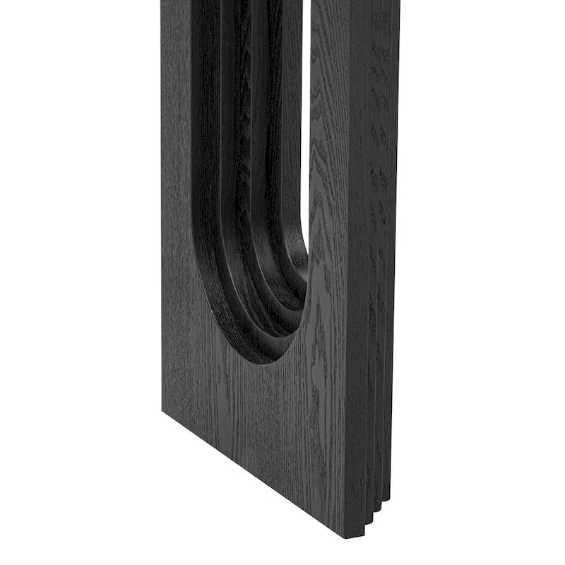 Console Table with Fluted U-Shaped Legs Wood Top Entryway Sofa Table