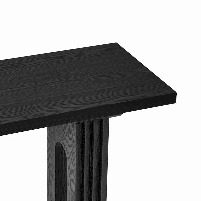Console Table with Fluted U-Shaped Legs Wood Top Entryway Sofa Table