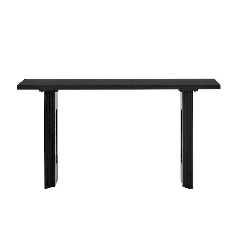 Console Table with Fluted U-Shaped Legs Wood Top Entryway Sofa Table