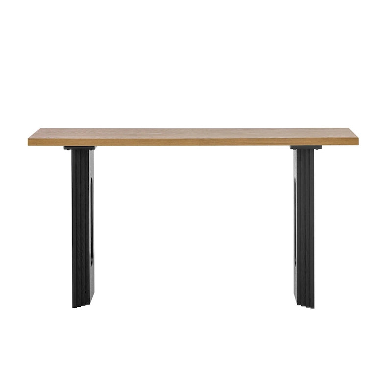 Console Table with Fluted U-Shaped Legs Wood Top Entryway Sofa Table