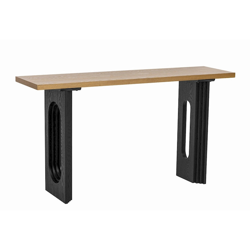Console Table with Fluted U-Shaped Legs Wood Top Entryway Sofa Table
