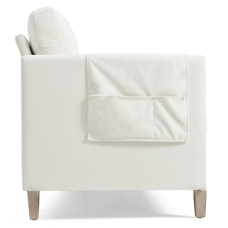 Larb Modern Solid Wood Three-Seater Sofa Couch by Christopher Knight Home