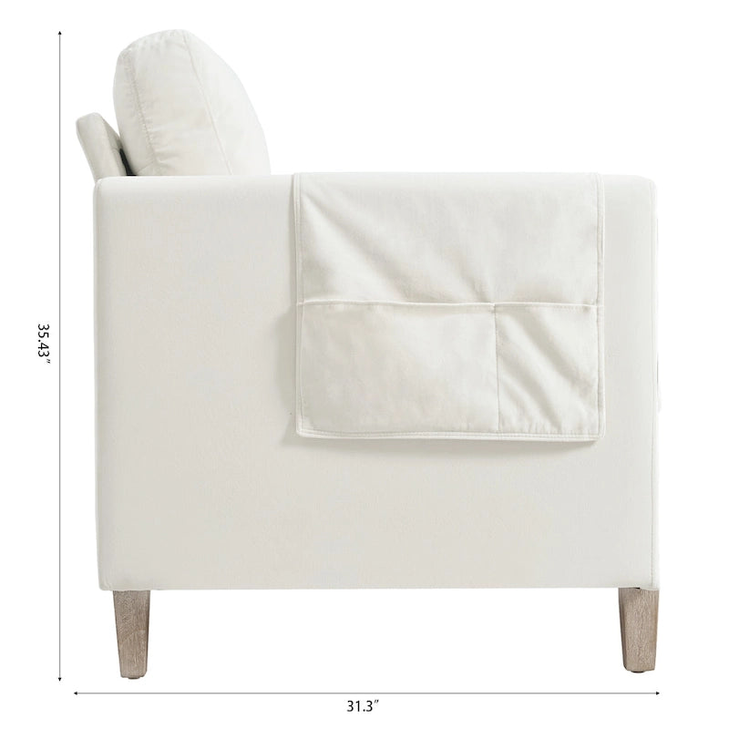 Larb Modern Solid Wood Three-Seater Sofa Couch by Christopher Knight Home