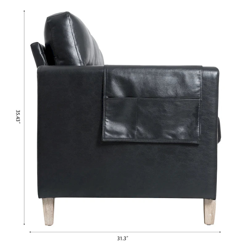 Larb Modern Solid Wood Three-Seater Sofa Couch by Christopher Knight Home