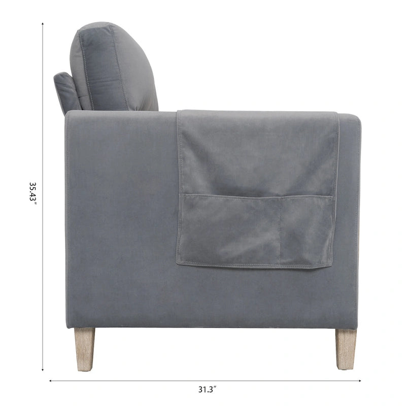 Larb Modern Solid Wood Three-Seater Sofa Couch by Christopher Knight Home