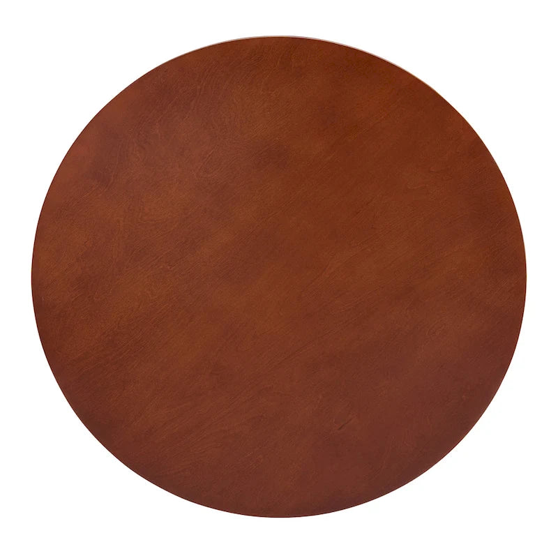 Round Wood Coffee Table with Lower Open Storage Shelf Cabriole Legs