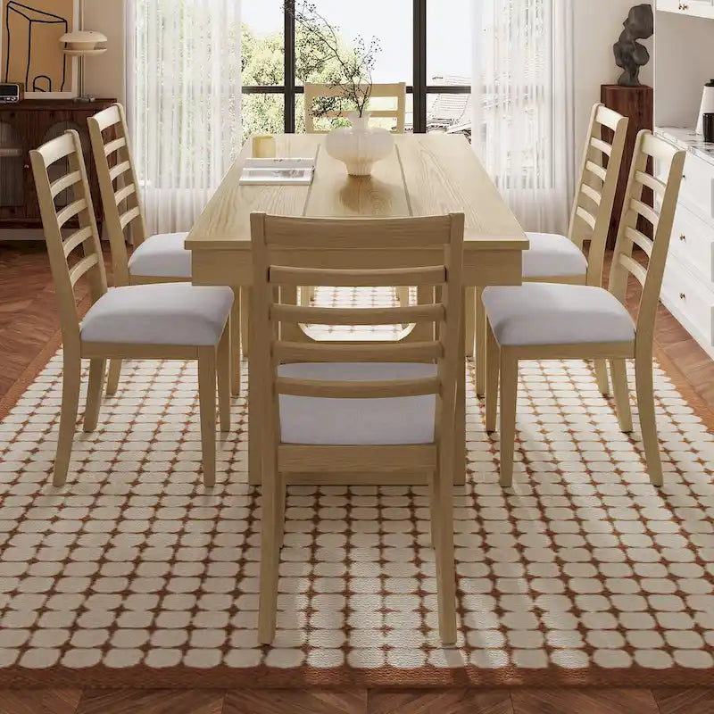 Extendable Farmhouse Dining Table with Removable Leaf Seats 4 to 8