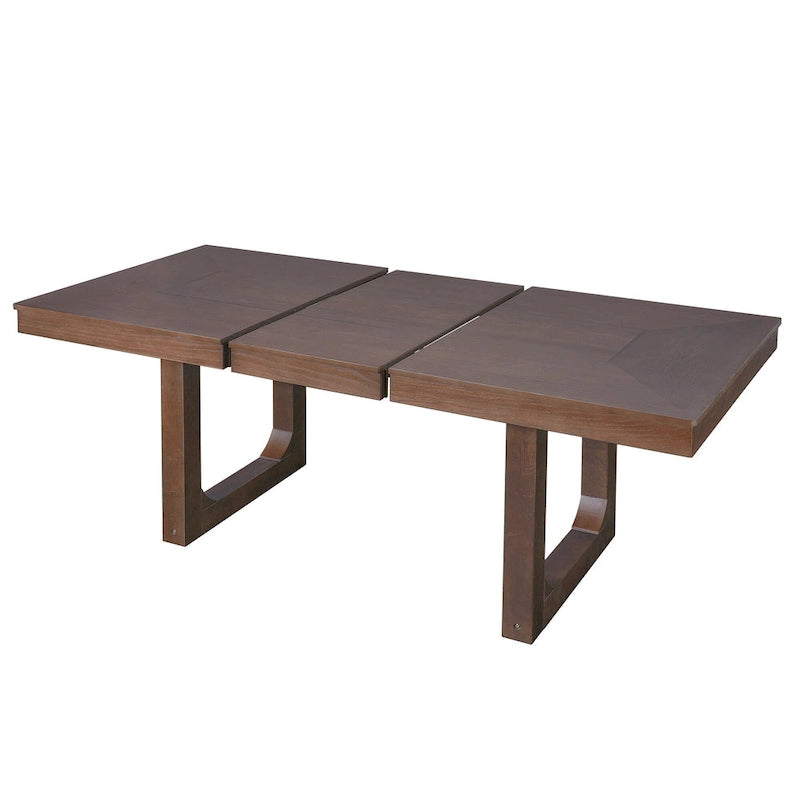 Extendable Farmhouse Dining Table with Removable Leaf Seats 4 to 8