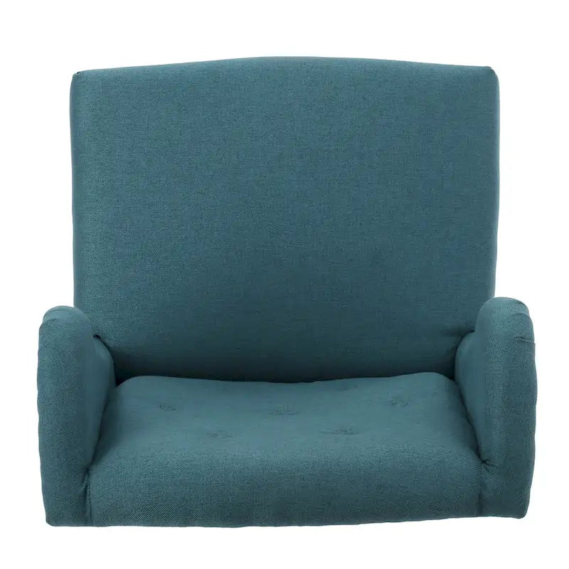 Teal Wingback Button Tufted Accent Chair with Nailhead Trim Cabriole Legs