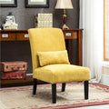 Armless High Back Accent Chair Chenille Fabric with Matching Lumbar Pillow
