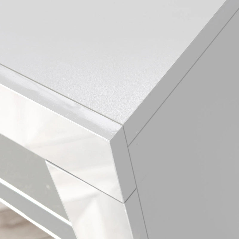 High Gloss 3-Door Sideboard Cabinet with LED Light Open Shelf
