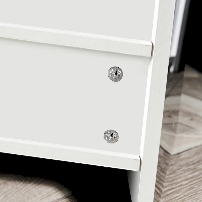 High Gloss 3-Door Sideboard Cabinet with LED Light Open Shelf