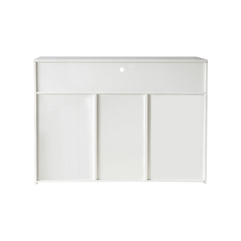 High Gloss 3-Door Sideboard Cabinet with LED Light Open Shelf