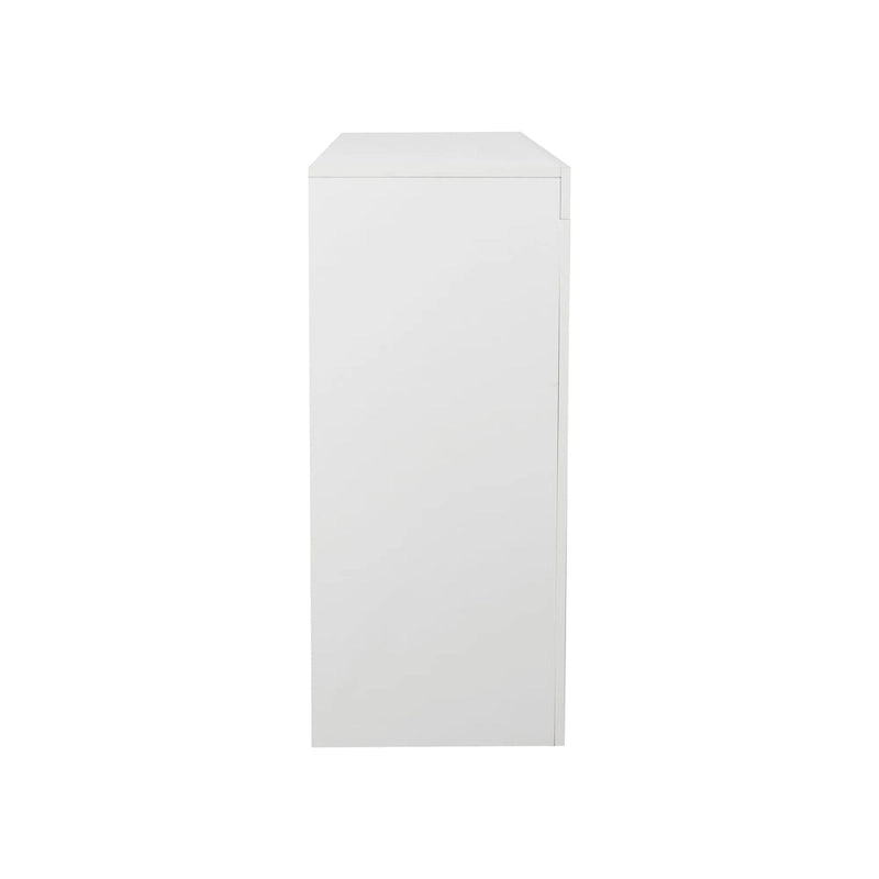 High Gloss 3-Door Sideboard Cabinet with LED Light Open Shelf