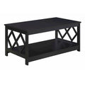 Two-Tier Coffee Table with Diamond Cut-Out Side Frames Lower Shelf