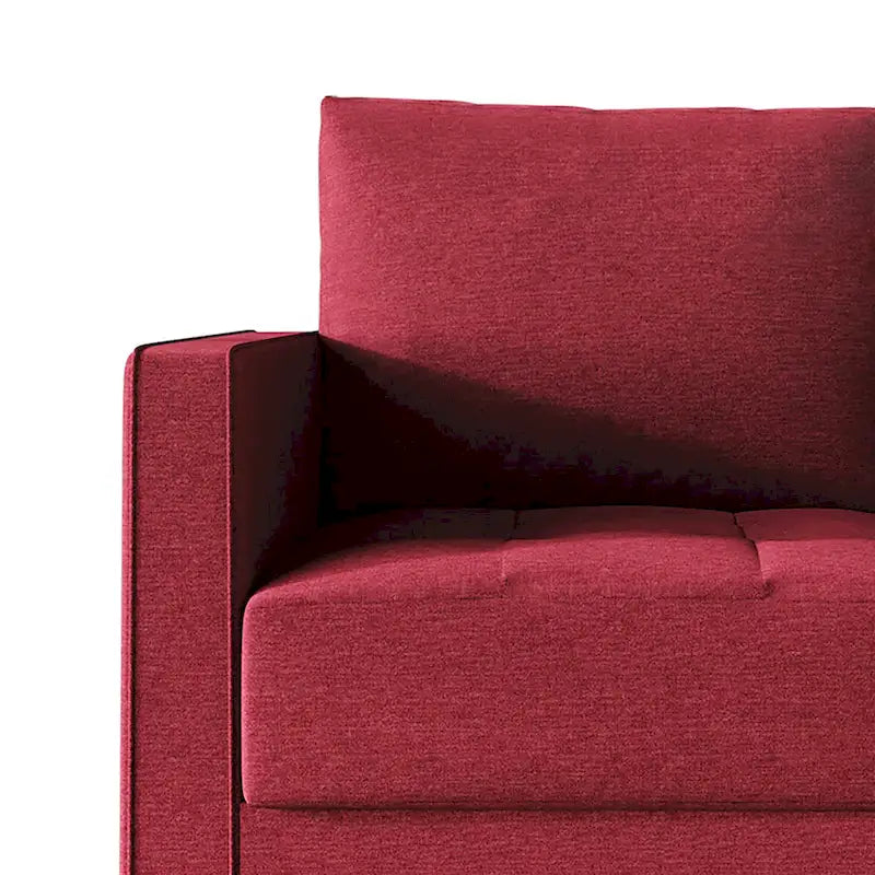 2.5-Seat Contemporary Sofa Tufted Seat Linen Upholstery Removable Back Cushions