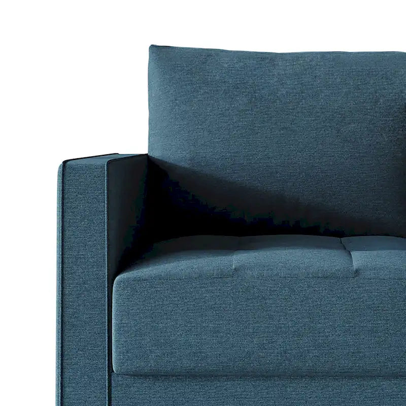 2.5-Seat Contemporary Sofa Tufted Seat Linen Upholstery Removable Back Cushions