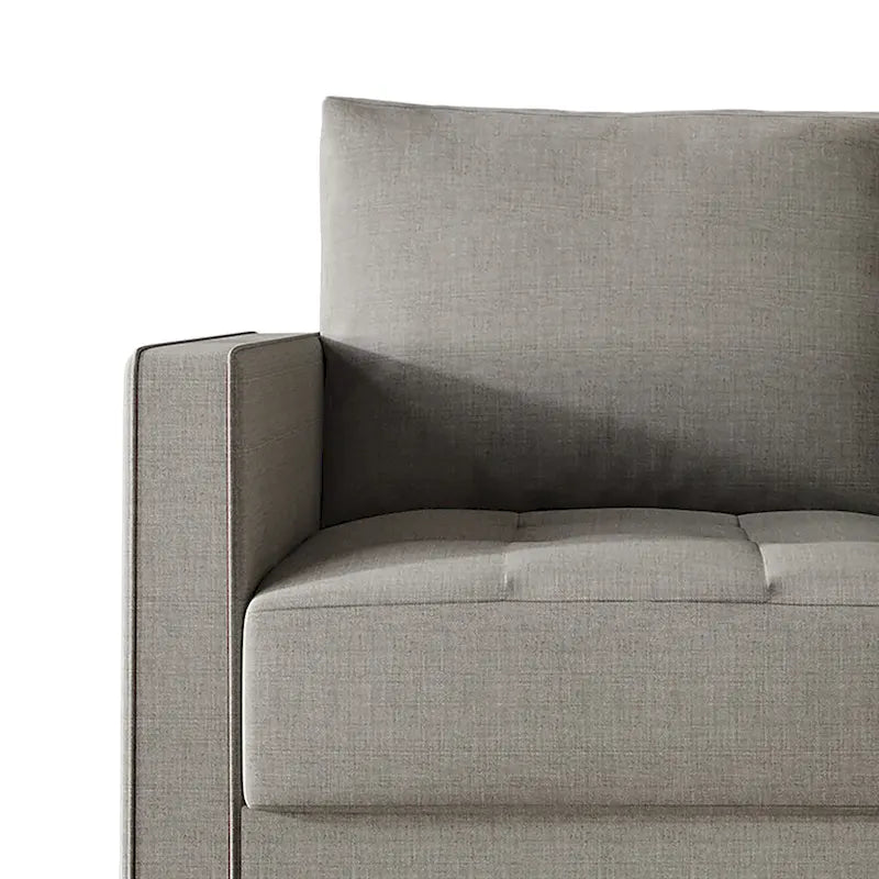 2.5-Seat Contemporary Sofa Tufted Seat Linen Upholstery Removable Back Cushions