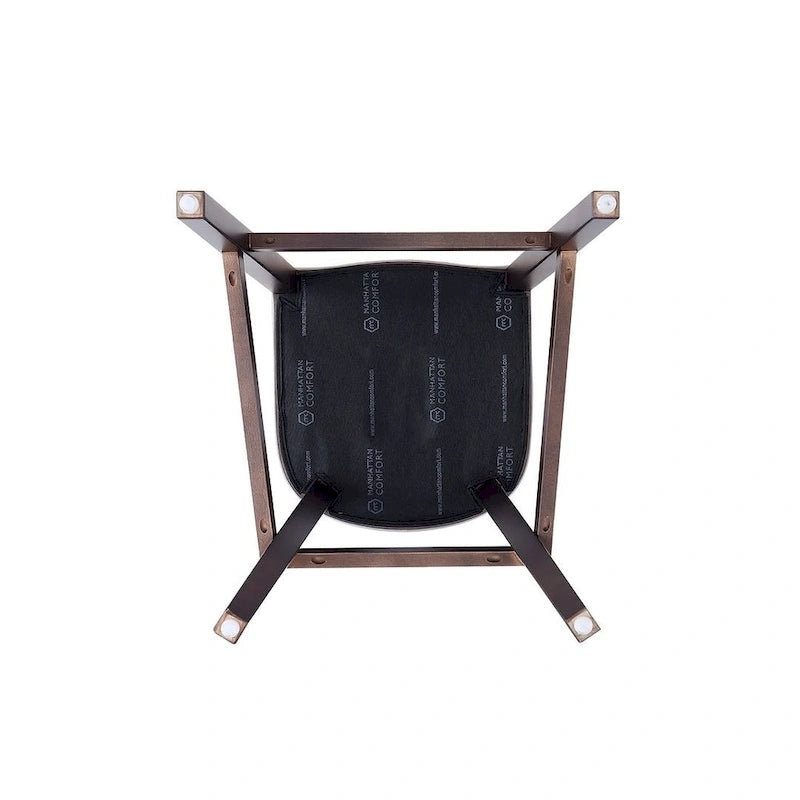 Walnut Beech Wood Traditional Bar Stool with Faux Leather Upholstered Back