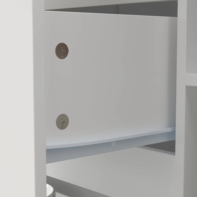White Multi-Functional Kitchen Island Dining Table with Storage Drawers Cabinets