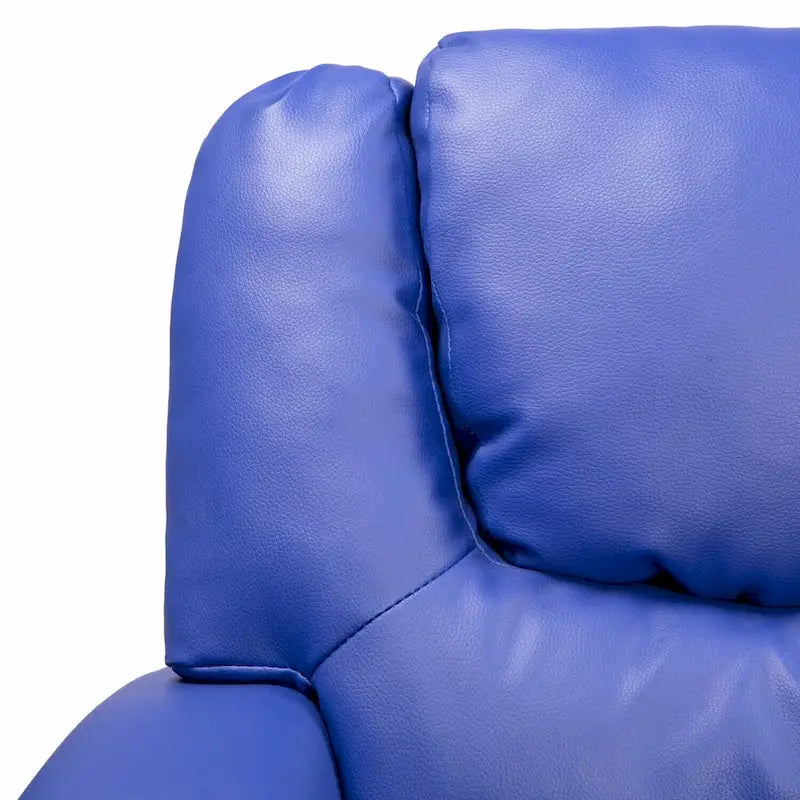 Kids Push-Back Recliner Chair with Cup Holder Padded Headrest Footrest