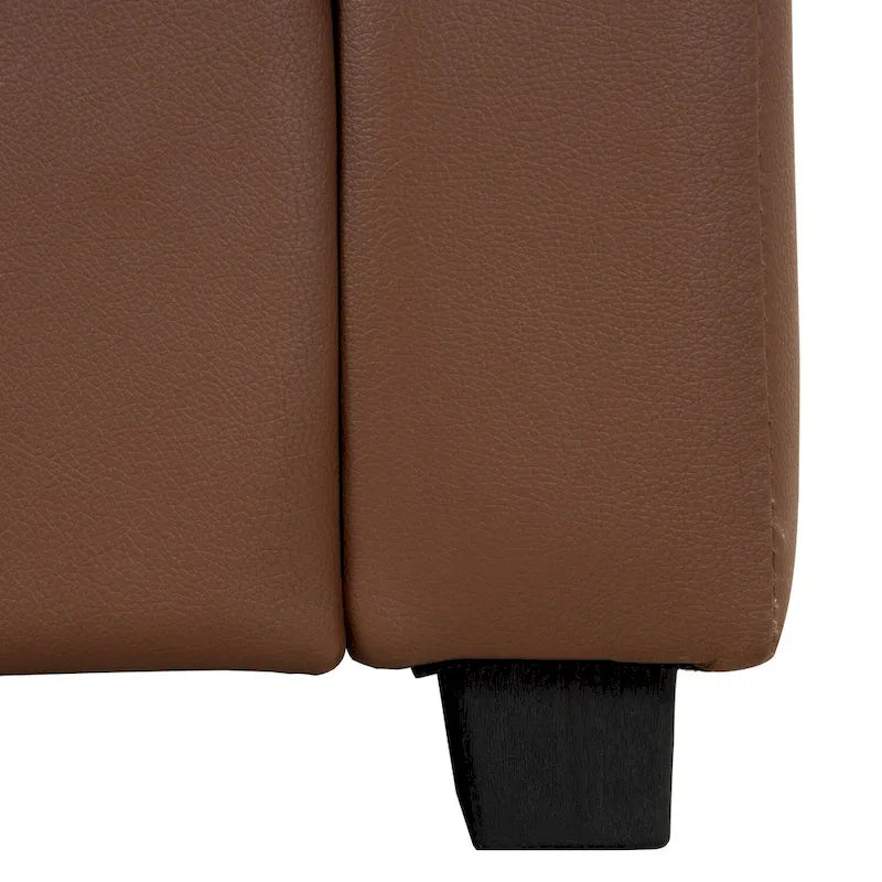 Kids Push-Back Recliner Chair with Cup Holder Padded Headrest Footrest