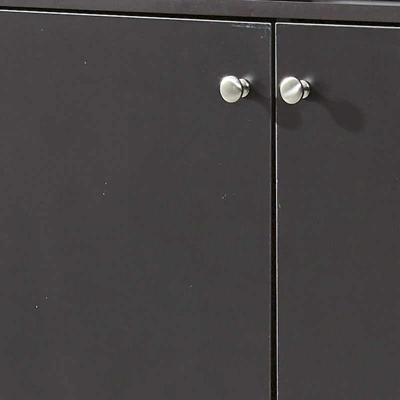 5-Shelf Bookcase with 2-Door Cabinet and Tapered Wood Legs MDF