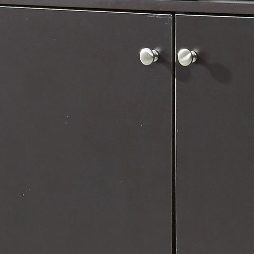 5-Shelf Bookcase with 2-Door Cabinet and Tapered Wood Legs MDF
