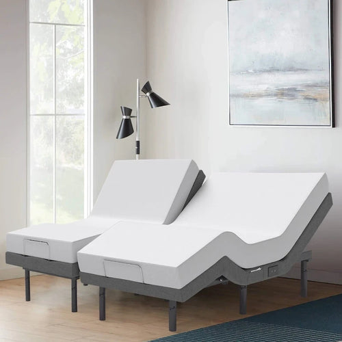 Adjustable Bed Base with Massage USB Ports and Under-Bed Lighting