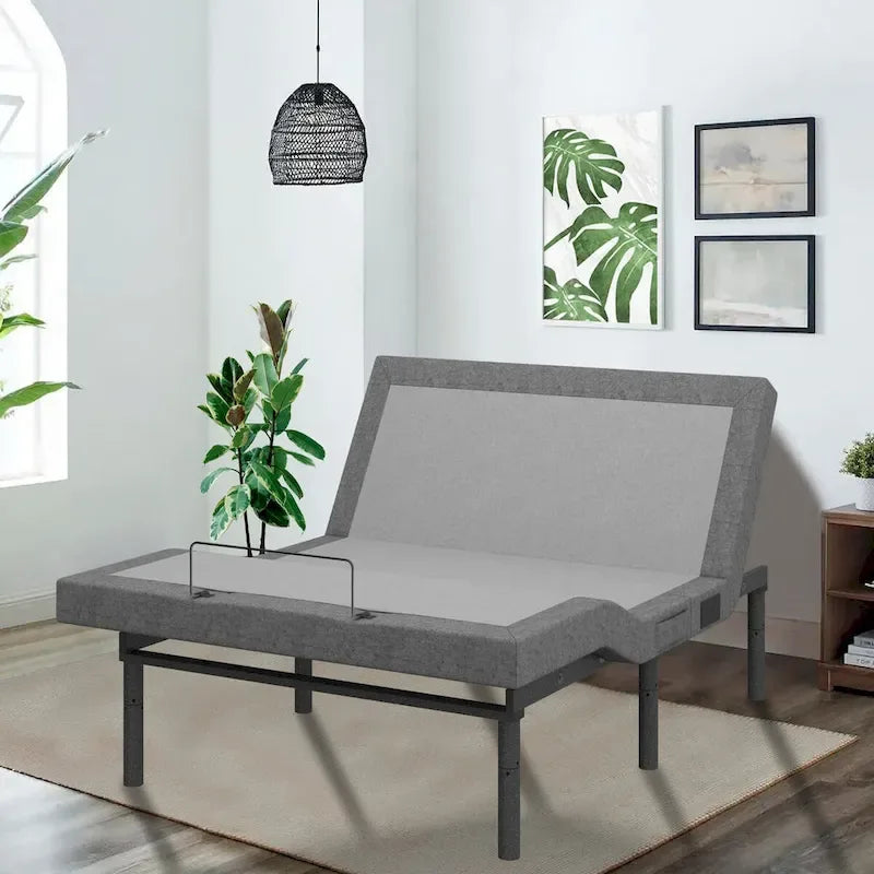 Adjustable Bed Base with Massage USB Ports and Under-Bed Lighting